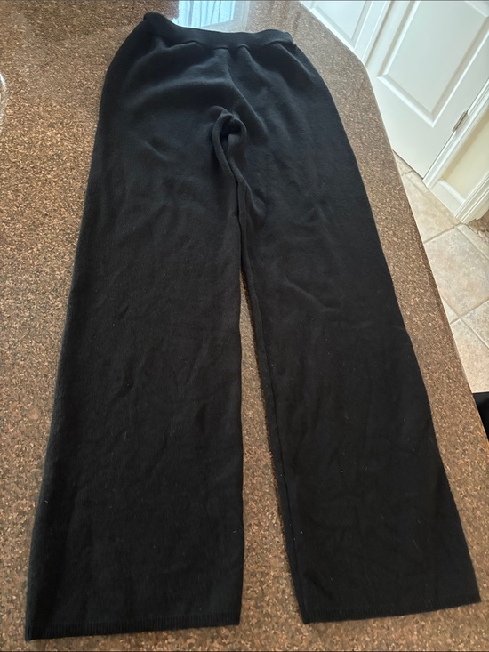 Tory Burch Pants - Tory Burch Sport Black Knit 90% Wool-10% Cashmere Wide-Leg Pants-XS